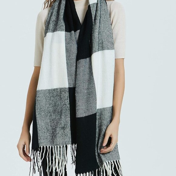 Women's Fashion Long Shawl Big Grid Winter Warm Lattice Large Scarf - Picture 2 of 5